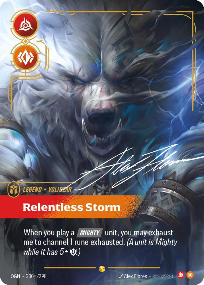 Volibear - Relentless Storm (Signature) (300*/298) Showcase - Riftbound Origins Foil