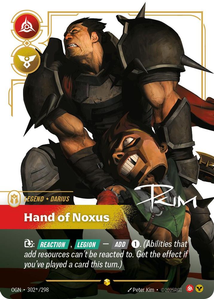Darius - Hand of Noxus (Signature) (302*/298) Showcase - Riftbound Origins Foil
