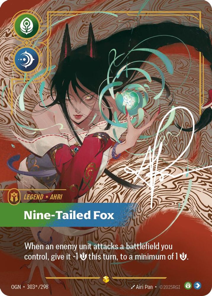 Ahri - Nine-Tailed Fox (Signature) (303*/298) Showcase - Riftbound Origins Foil