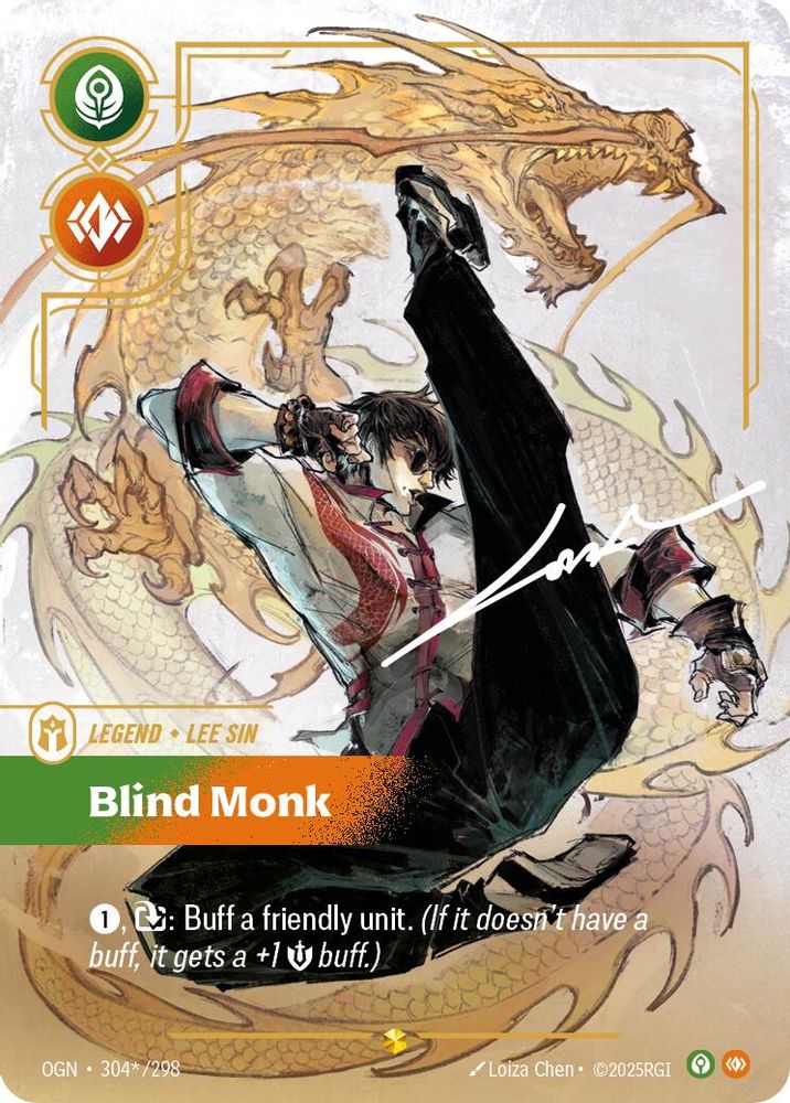 Lee Sin - Blind Monk (Signature) (304*/298) Showcase - Riftbound Origins Foil