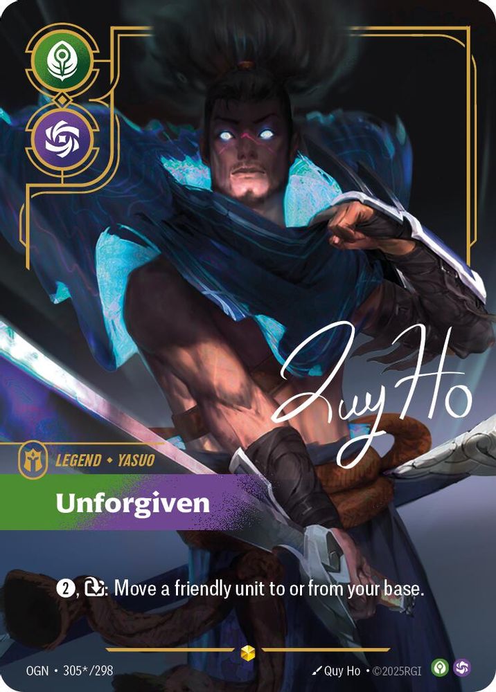 Yasuo - Unforgiven (Signature) (305*/298) Showcase - Riftbound Origins Foil