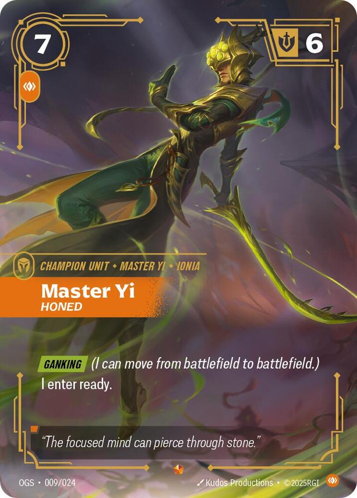 Master Yi Honed - 009/024 - Epic -  Riftbound - Proving Grounds
