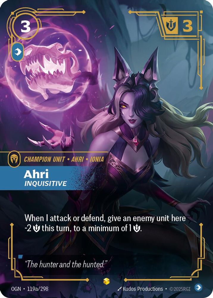 Ahri - Inquisitive (Alternate Art) (119a/298) Showcase - Riftbound Origins Foil