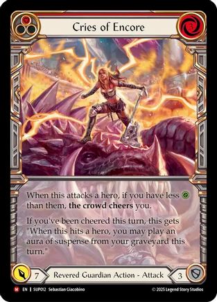 [Cold Foil] Cries of Encore (Extended Art) (#SUP012) - Majestic - FAB Super Slam