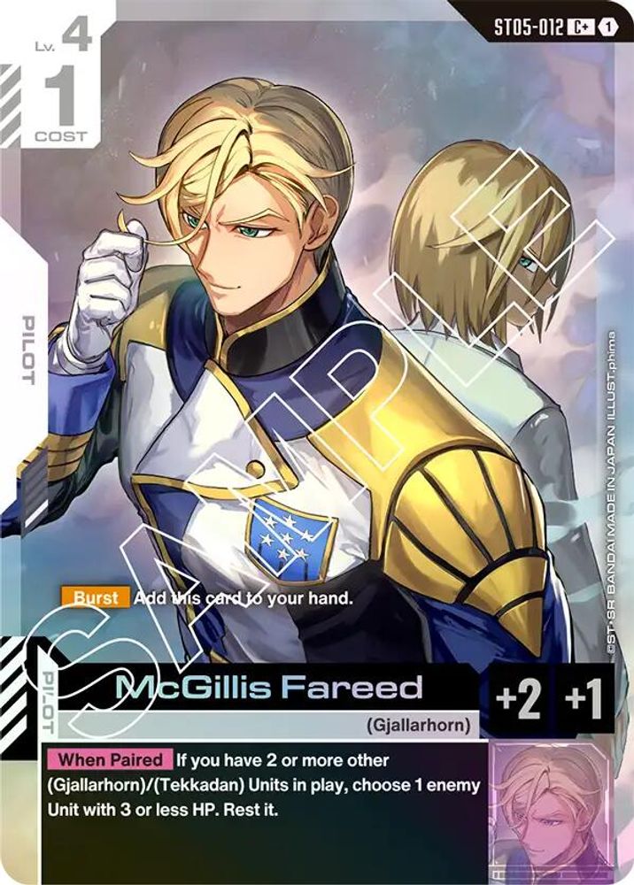 [ALTERNATE ART] McGillis Fareed (C+) (ST05-012) - Gundam Starter Deck 05 Iron Bloom