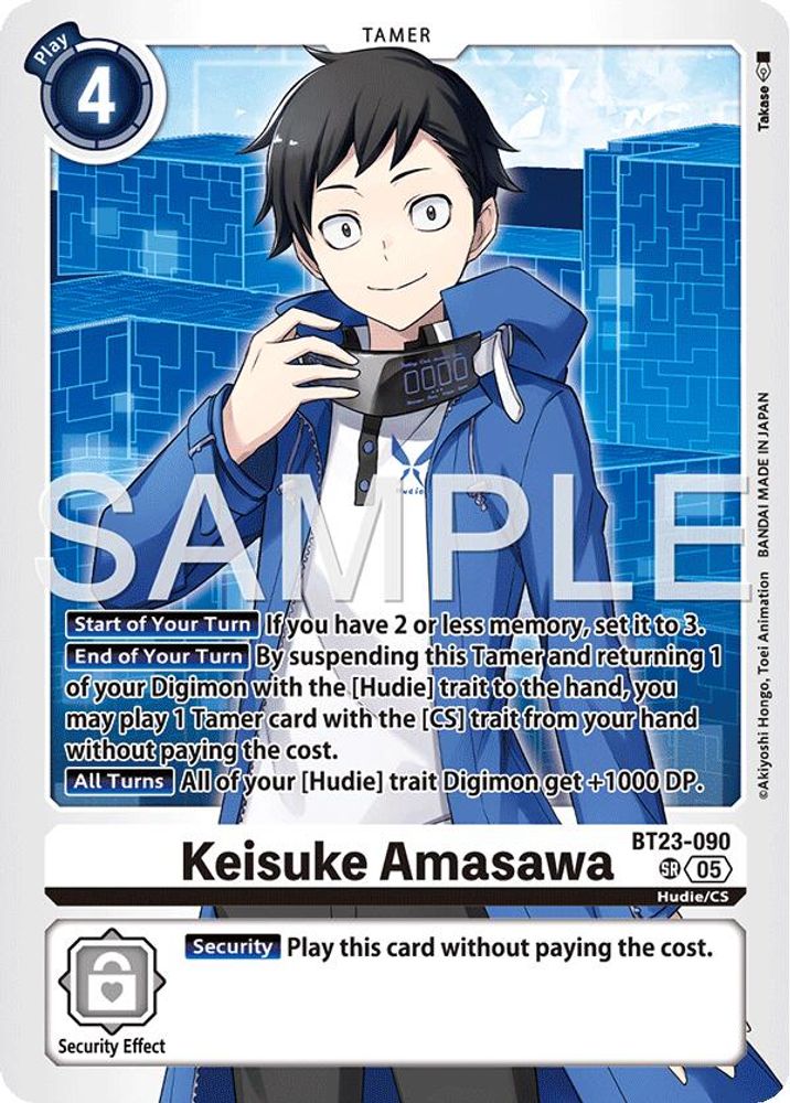 Keisuke Amasawa (BT23-090) Super Rare - Digimon Hackers' Slumber