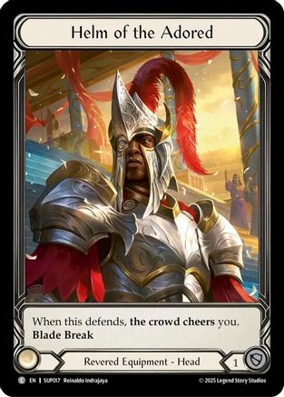[Cold Foil] Helm of the Adored (Extended Art) (#SUP017) - Rare - FAB Super Slam