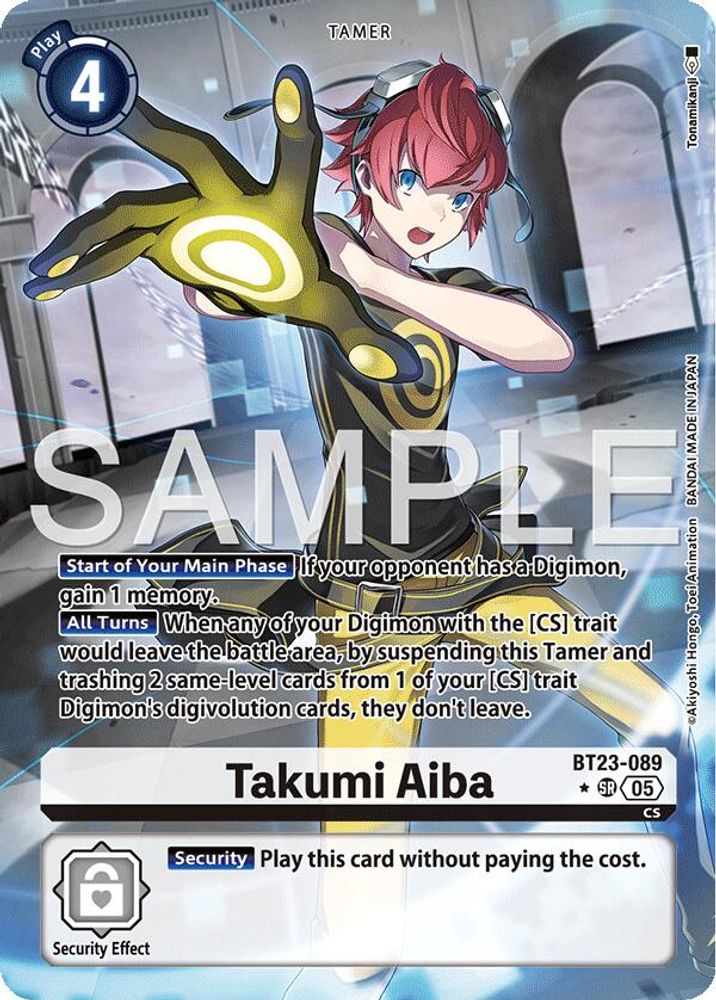 Takumi Aiba (Alternate Art) (BT23-089) SR★ - Digimon Hackers' Slumber