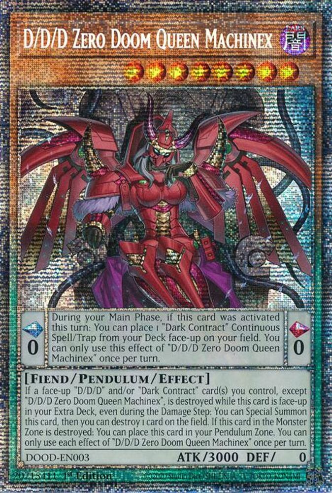 [STARLIGHT RARE] D/D/D Zero Doom Queen Machinex (Starlight Rare) - (DOOD-EN003) - 1st Edition
