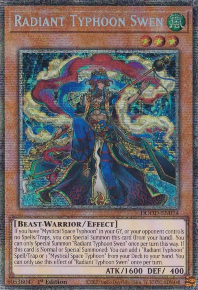 [STARLIGHT RARE] Radiant Typhoon Swen (Starlight Rare) - (DOOD-EN014) - 1st Edition