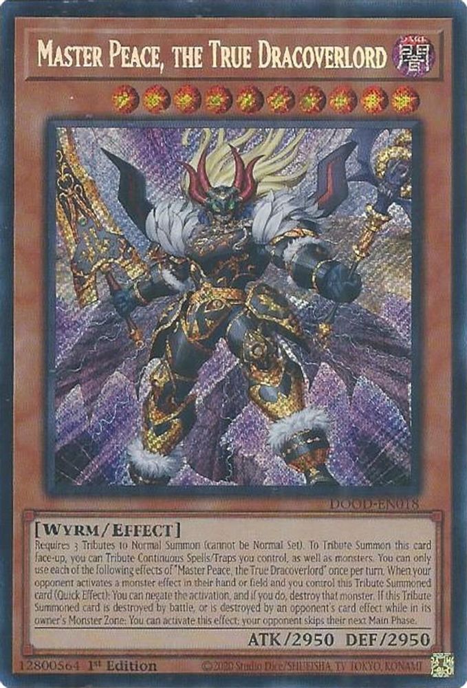 Master Peace, the True Dracoverlord - (DOOD-EN018) - Secret Rare 1st Edition