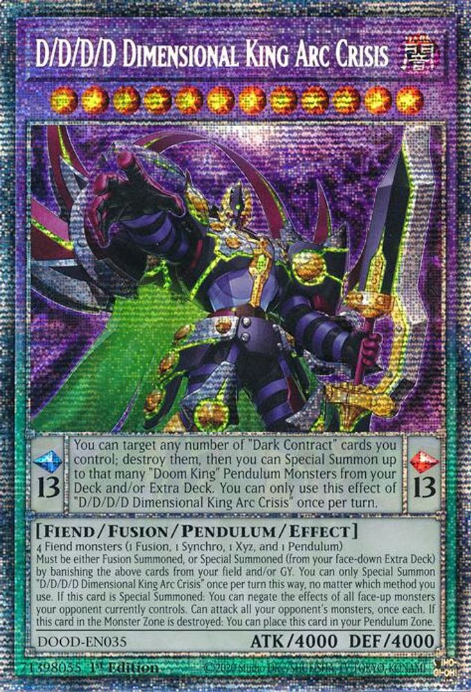 [STARLIGHT RARE] D/D/D/D Dimensional King Arc Crisis (Starlight Rare) - (DOOD-EN035) - 1st Edition