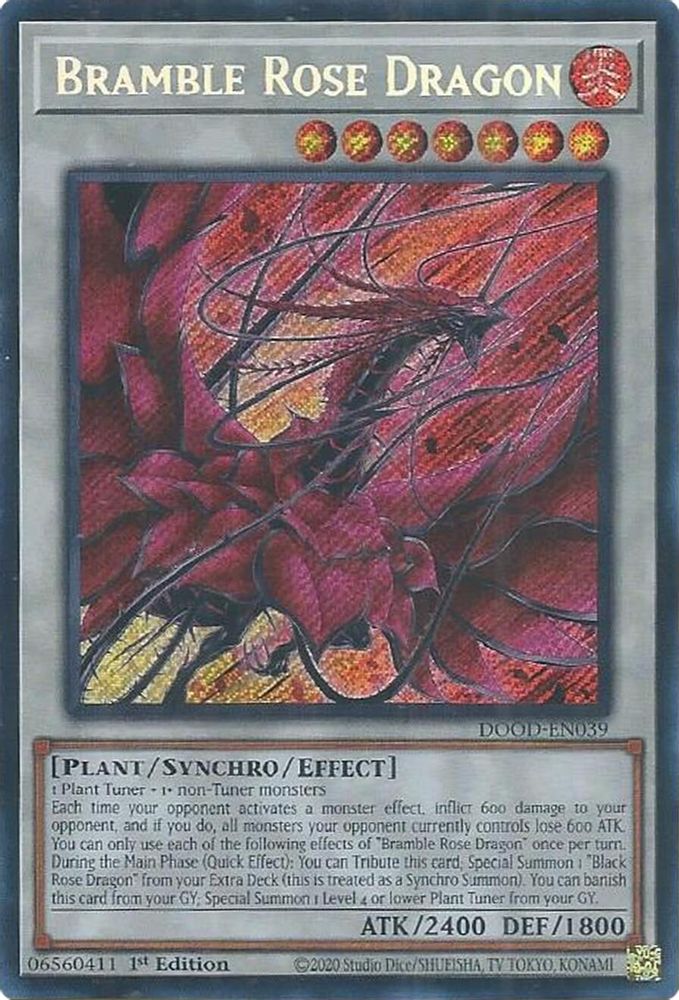Bramble Rose Dragon - (DOOD-EN039) - Secret Rare 1st Edition