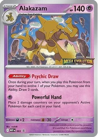 Alakazam - [  003 ] - Promo - Pokemon ME Mega Evolution Promo