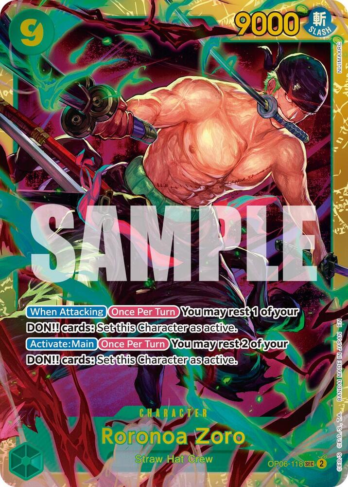 Roronoa Zoro - OP06-118 - OP06-118 - SECRET RARE [PRB-02] Premium Booster - THE BEST - VOL. 2