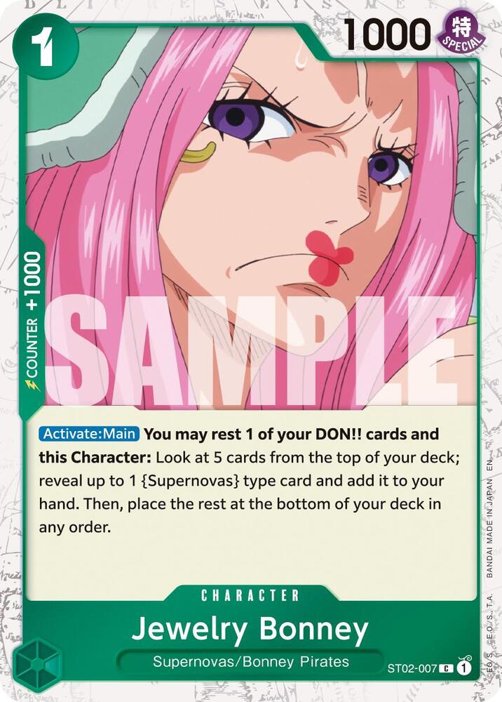 Jewelry Bonney (GREEN) - ST02-007 -  [PIRATE FOIL]  [PRB-02] Premium Booster - THE BEST - VOL. 2
