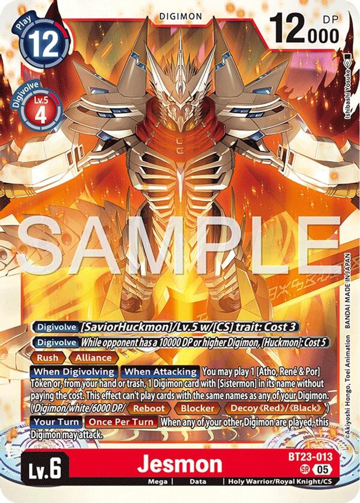 Jesmon (BT23-013) Super Rare - Digimon Hackers' Slumber