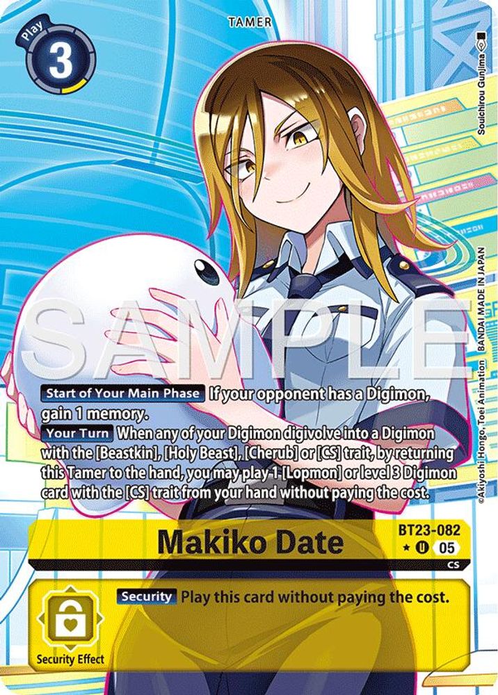 Makiko Date (Alternate Art) (BT23-082) U★ - Digimon Hackers' Slumber