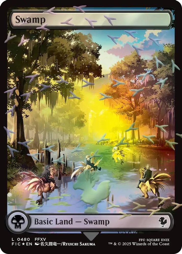 [FOIL] Swamp (Chocobo Track Foil) #480 - LAND FIC - Commander: FINAL FANTASY