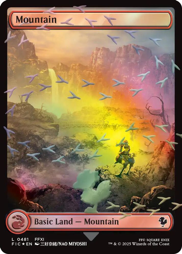 [FOIL] Mountain (Chocobo Track Foil) #481 - LAND FIC - Commander: FINAL FANTASY