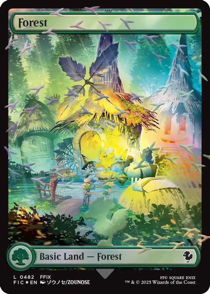 [FOIL] Forest (Chocobo Track Foil) #482 - LAND FIC - Commander: FINAL FANTASY