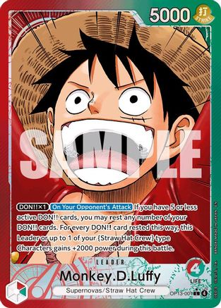 [ALTERNATE ART] Monkey.D.Luffy (001) (OP13-001) L - One Piece Carrying On His Will
