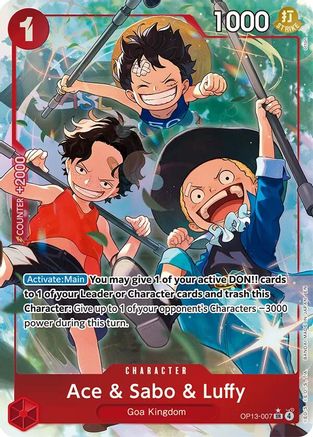 [ALTERNATE ART] Ace & Sabo & Luffy (OP13-007) SR - One Piece Carrying On His Will