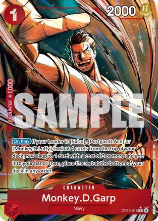 [ALTERNATE ART] Monkey.D.Garp (OP13-016) R - One Piece Carrying On His Will