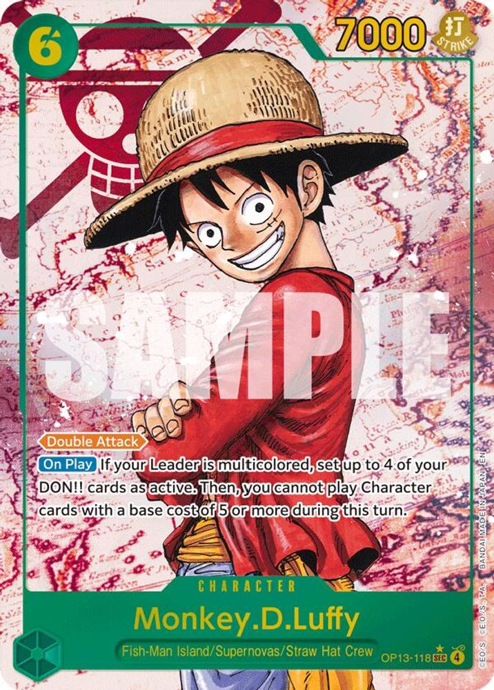 [ALTERNATE ART] Monkey.D.Luffy (OP13-118) Secret Rare - One Piece Carrying On His Will