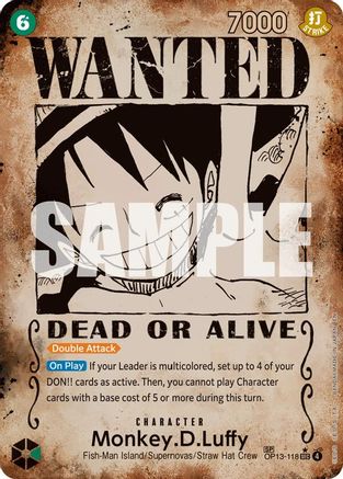 [WANTED POSTER] Monkey.D.Luffy (118) (OP13-118) SP - One Piece Carrying On His Will