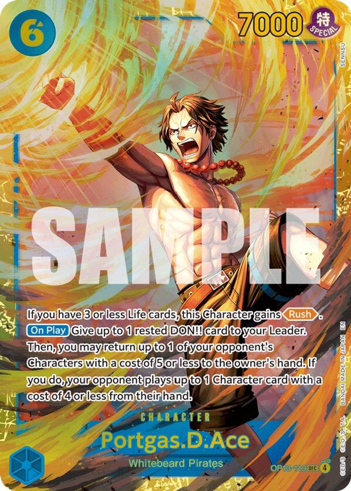 Portgas.D.Ace (119) (OP13-119) Secret Rare - One Piece Carrying On His Will