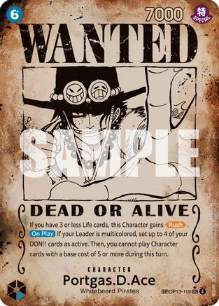 [WANTED POSTER] Portgas.D.Ace (119) (OP13-119) SP - One Piece Carrying On His Will