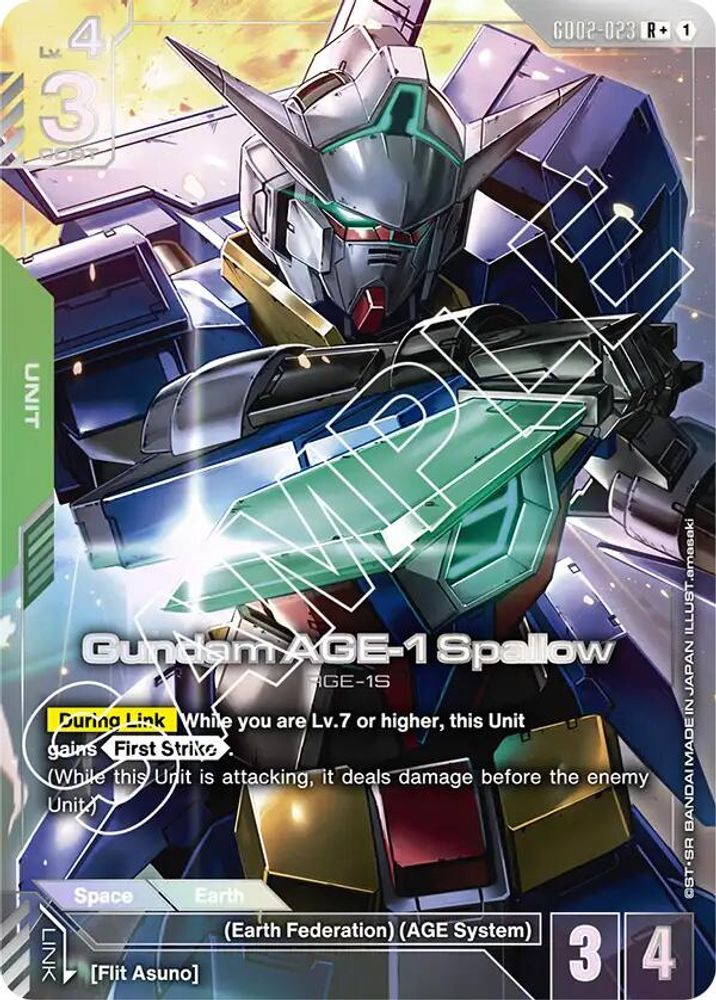 [ALTERNATE ART] Gundam AGE-1 Spallow (R+) (GD02-023) - Gundam Dual Impact
