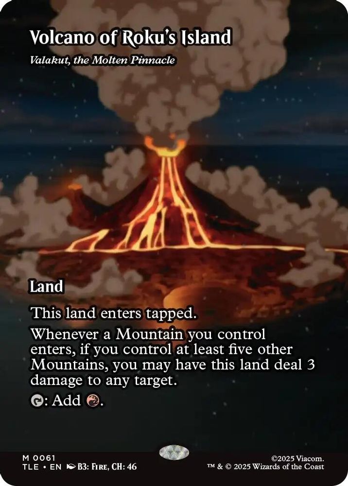 Volcano of Roku's Island - Valakut, the Molten Pinnacle (Borderless) #061 - MYTHIC TLE - Avatar: The Last Airbender: Eternal-Legal
