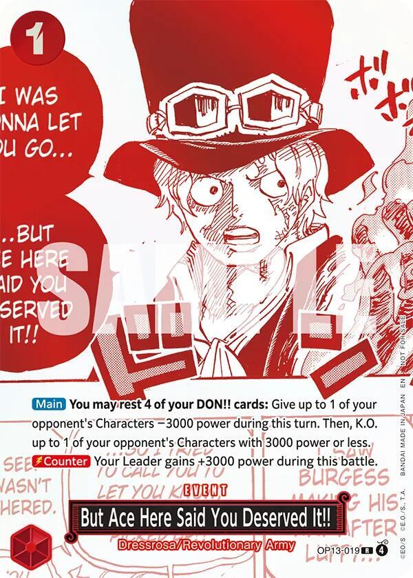 But Ace Here Said You Deserved It!! OP13-019 - OP-13 Carrying On His Will Box Topper