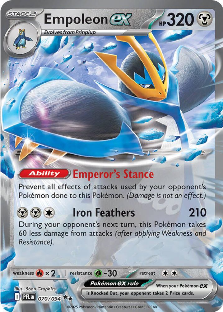 Empoleon ex - [  070/094 ] - Double Rare - Pokemon ME02 Phantasmal Flames