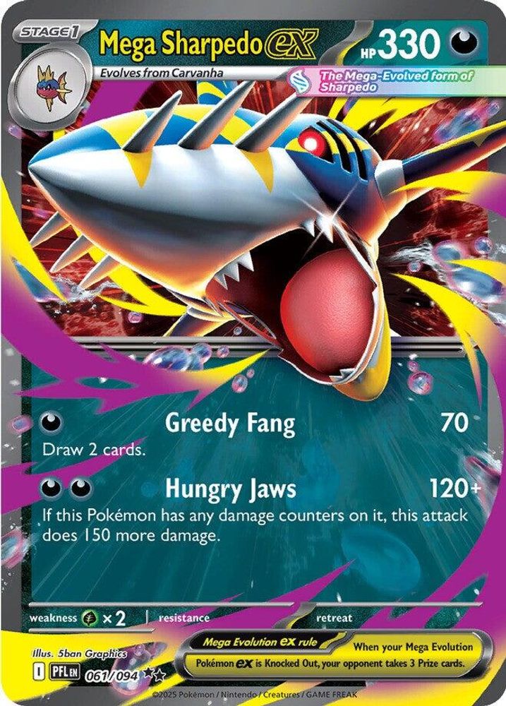 Mega Sharpedo ex - [  061/094 ] - Double Rare - Pokemon ME02 Phantasmal Flames