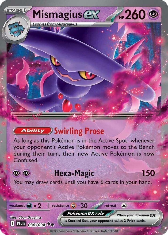 Mismagius ex - [  036/094 ] - Double Rare - Pokemon ME02 Phantasmal Flames