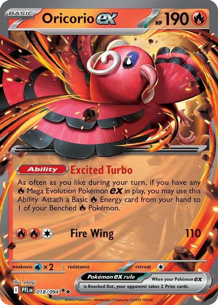 Oricorio ex - [  018/094 ] - Double Rare - Pokemon ME02 Phantasmal Flames