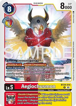 Aegiochusmon (BT24-014) Rare - Digimon Time Stranger