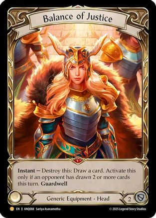 [Rainbow Foil] Balance of Justice (#ANQ004) - Legendary - FAB Compendium of Rathe - Antiquity Pack