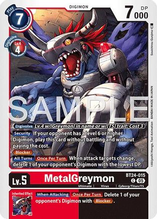PLAYSET (4) 4x MetalGreymon (BT24-015) Common - Digimon Time Stranger