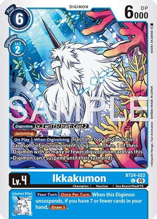 PLAYSET (4) 4x Ikkakumon (BT24-022) Common - Digimon Time Stranger