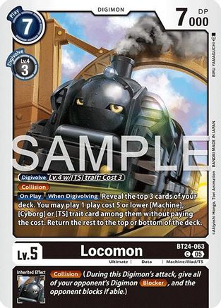 PLAYSET (4) 4x Locomon (BT24-063) Common - Digimon Time Stranger