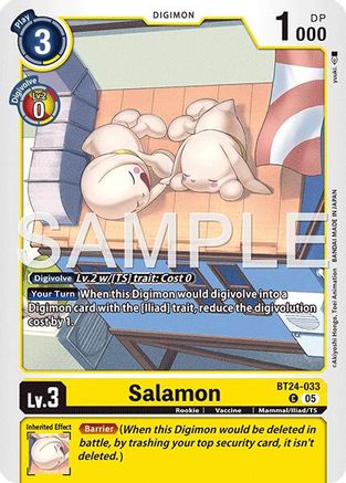 PLAYSET (4) 4x Salamon (BT24-033) Common - Digimon Time Stranger