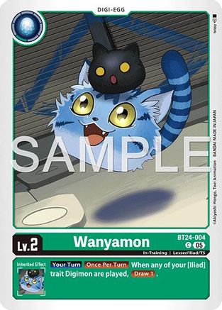 PLAYSET (4) 4x Wanyamon (BT24-004) Common - Digimon Time Stranger