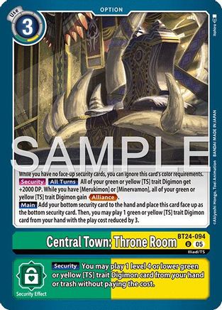 PLAYSET (4) 4x Central Town: Throne Room (BT24-094) Uncommon - Digimon Time Stranger