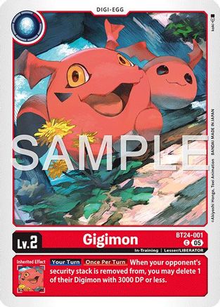PLAYSET (4) 4x Gigimon (BT24-001) Common - Digimon Time Stranger