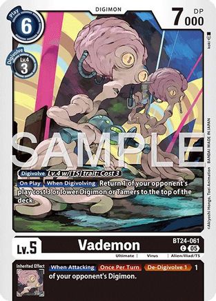 PLAYSET (4) 4x Vademon (BT24-061) Common - Digimon Time Stranger
