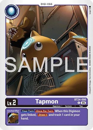 PLAYSET (4) 4x Tapmon (BT24-006) Common - Digimon Time Stranger